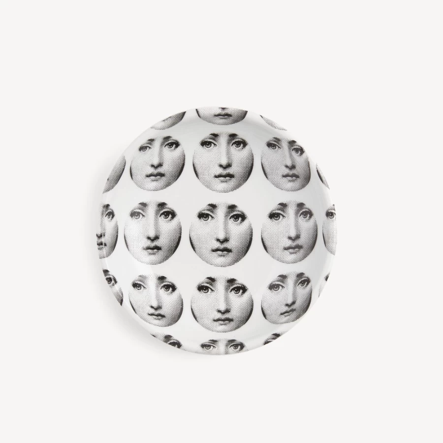 Fornasetti Round Ashtray Tema E Variazioni N.197 in White and Black