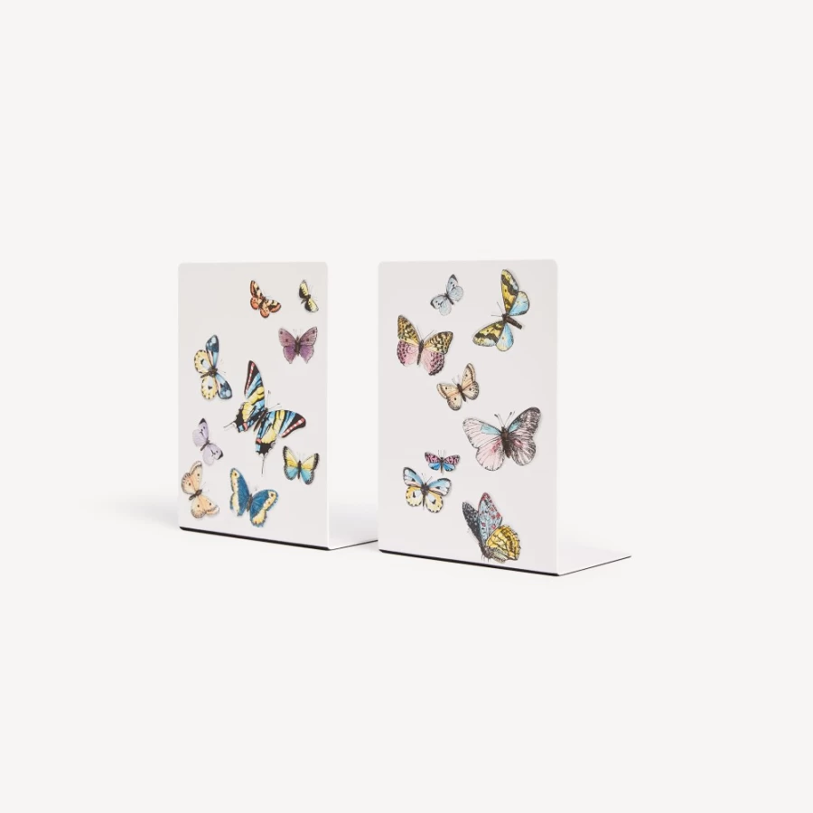 Fornasetti Multicolour Farfalle Bookends - Decorative Butterfly Book Holders