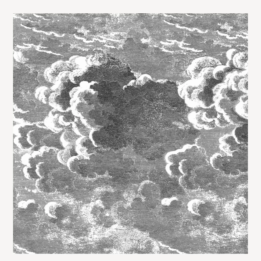 Fornasetti Nuvolette Black and White Wallpaper 2-Roll Set