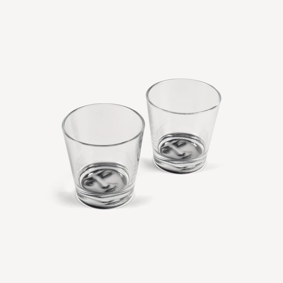 Fornasetti Black Tema E Variazioni 2-Piece Glass Set