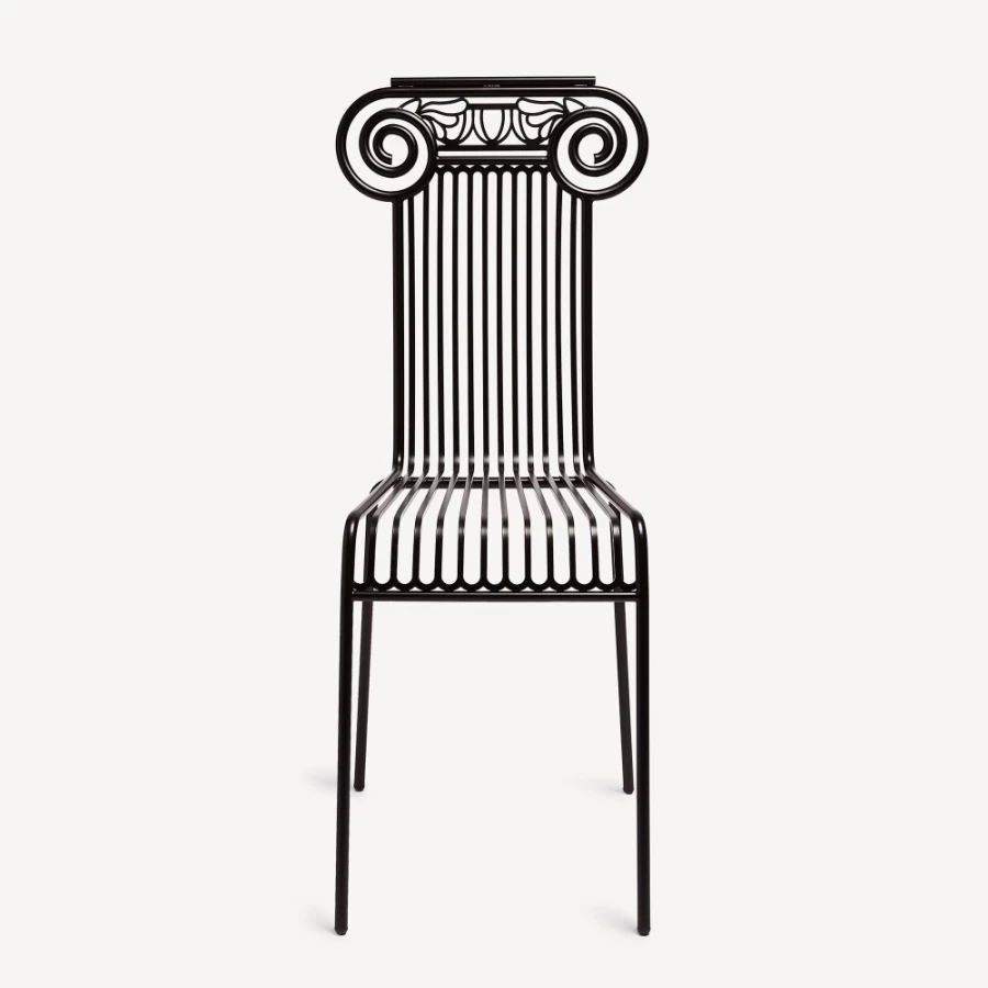 Fornasetti Black Outdoor Capitellum Chair - Modern Garden Seating