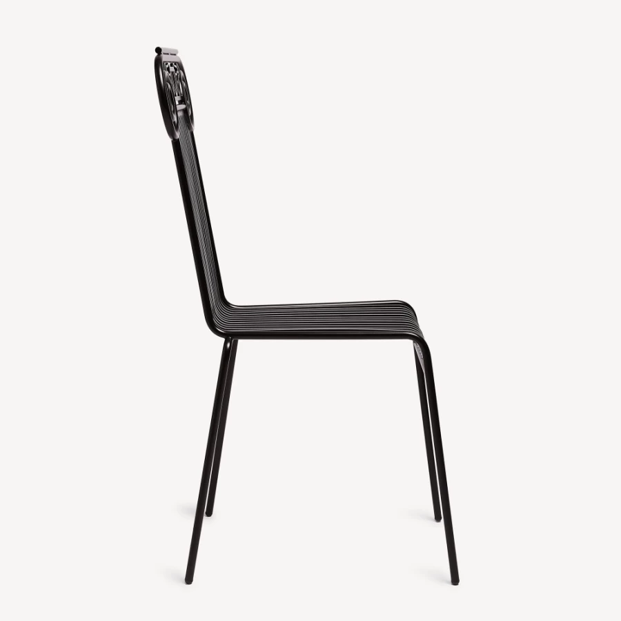 Fornasetti Black Outdoor Capitellum Chair - Modern Garden Seating