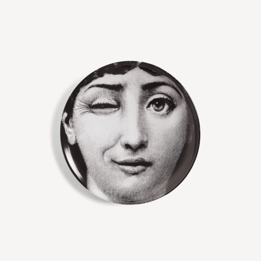 Fornasetti Coaster Tema E Variazioni N.130 - White and Black Ceramic Decorative Tray