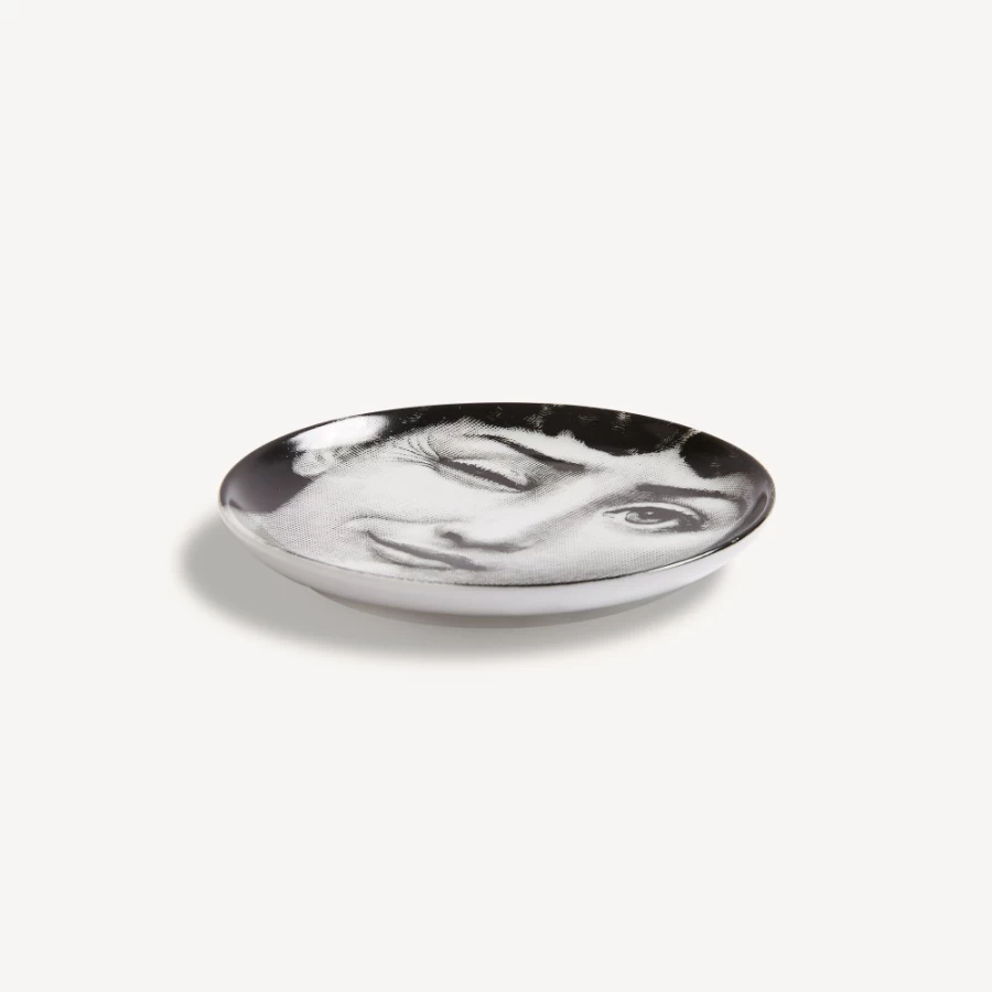 Fornasetti Coaster Tema E Variazioni N.130 - White and Black Ceramic Decorative Tray