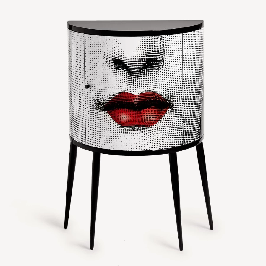 Fornasetti Bocca Console Table in White, Black, and Red - Modern Designer Furniture