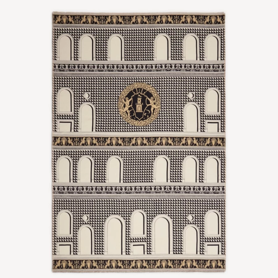 Fornasetti Plaid Facciata Quattrocentesca Multicolour Decorative Fabric