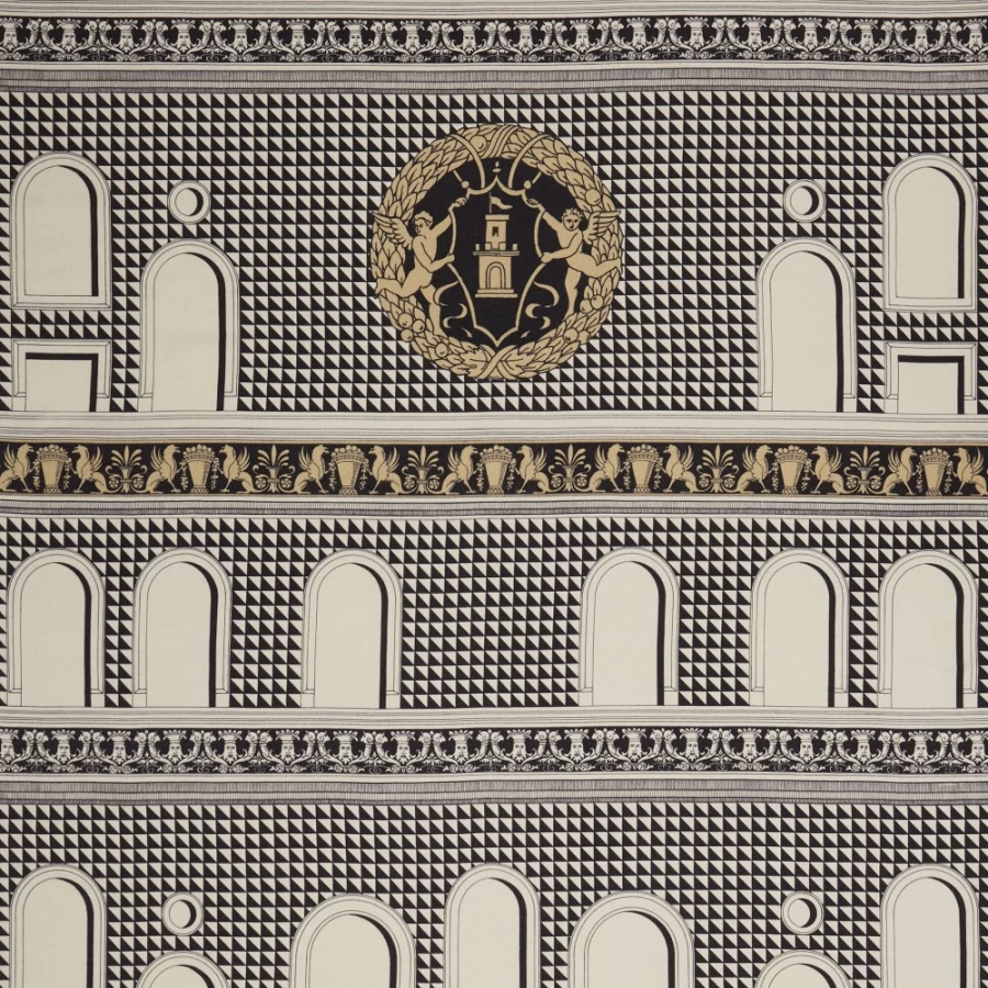 Fornasetti Plaid Facciata Quattrocentesca Multicolour Decorative Fabric