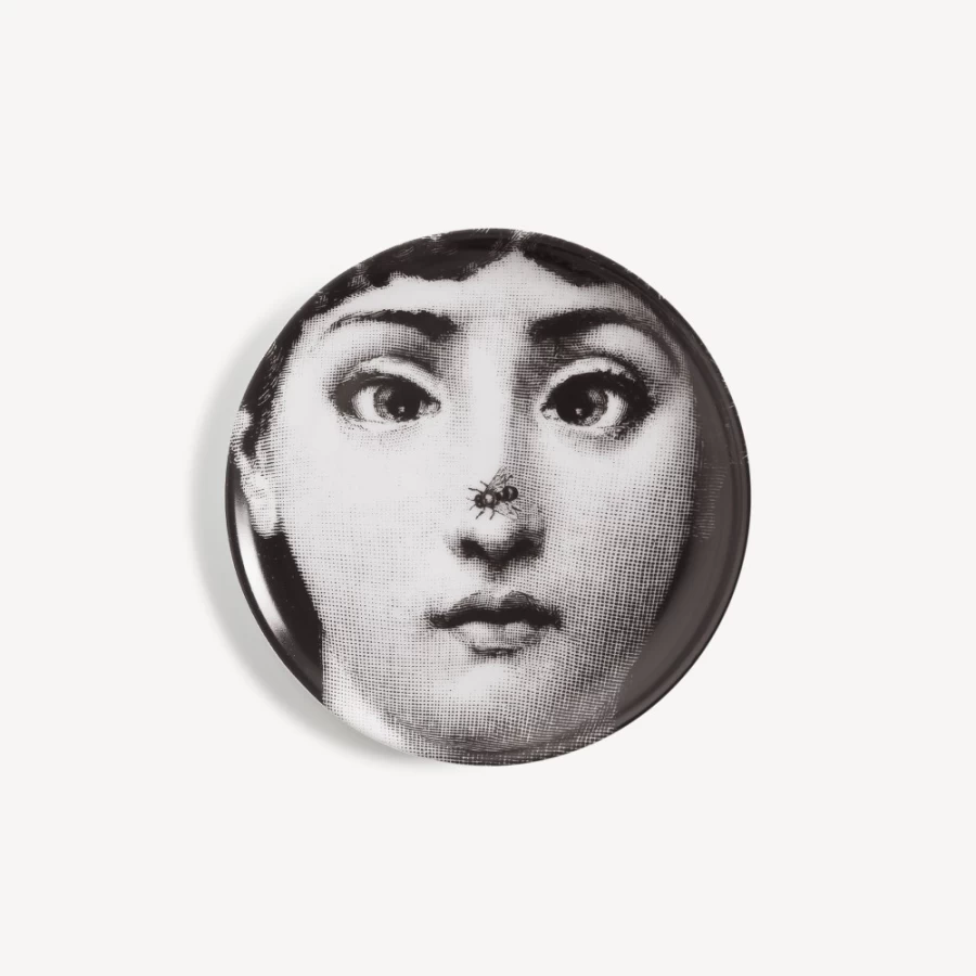 Fornasetti Coaster Tema E Variazioni N.363 - White and Black Ceramic Decorative Tray