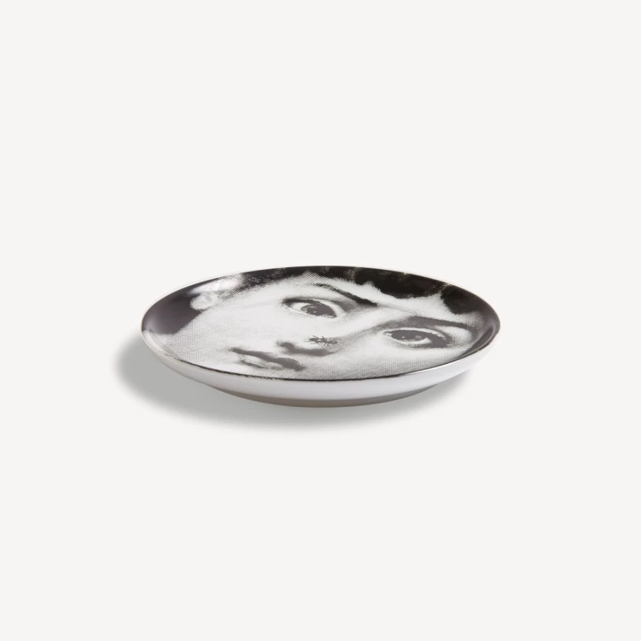 Fornasetti Coaster Tema E Variazioni N.363 - White and Black Ceramic Decorative Tray