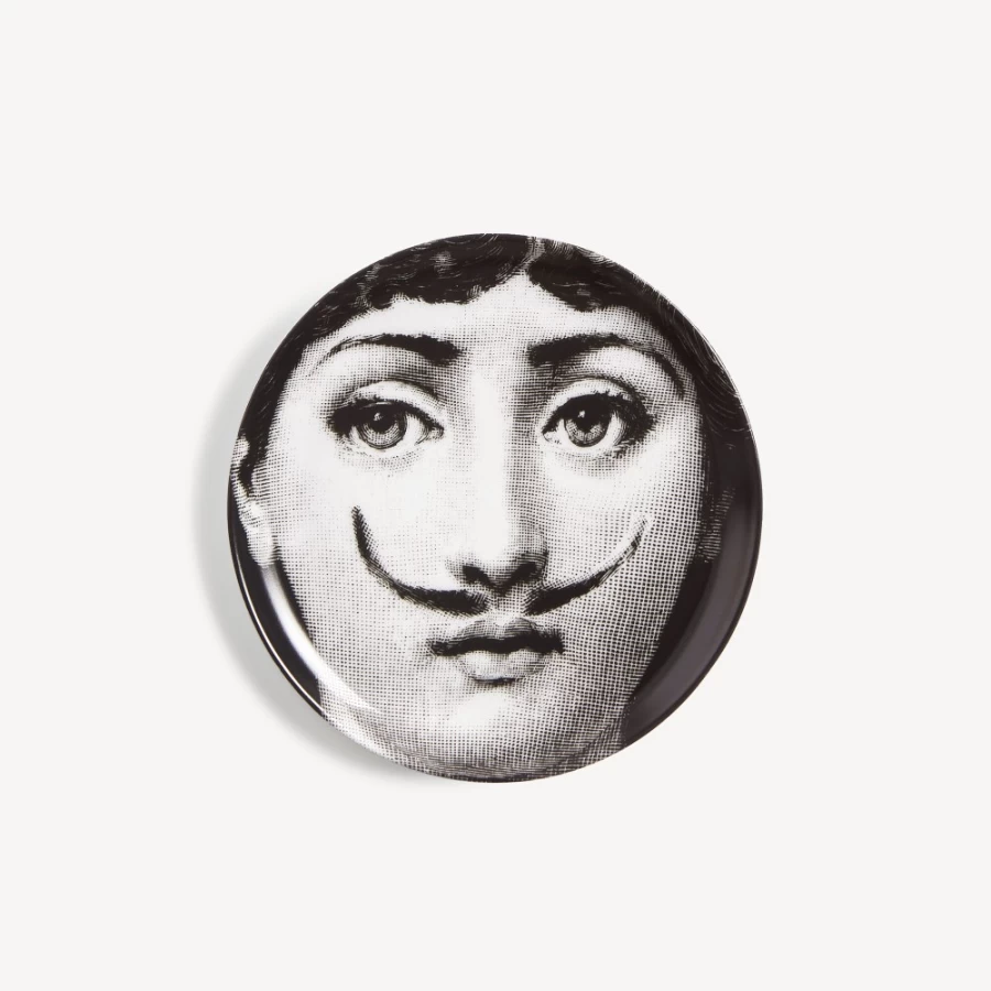 Fornasetti Coaster Tema E Variazioni N.21 - White and Black Ceramic Decorative Tray