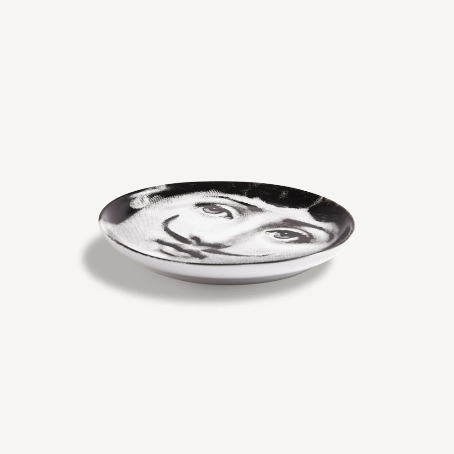 Fornasetti Coaster Tema E Variazioni N.21 - White and Black Ceramic Decorative Tray