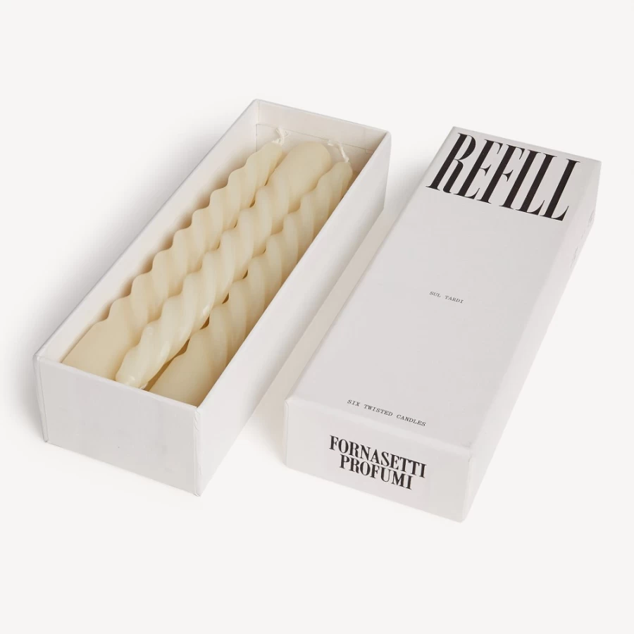 Fornasetti White Scented Candle Refill Set Of Six - Sul Tardi Collection
