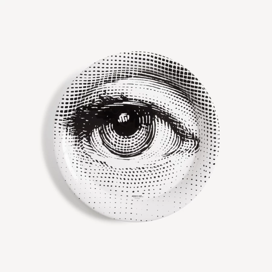 Fornasetti Tray Occhio White and Black Decorative Collector's Tray
