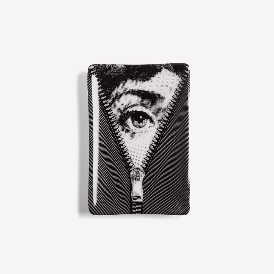 Fornasetti Tema E Variazioni N.401 White and Black Ceramic Ashtray