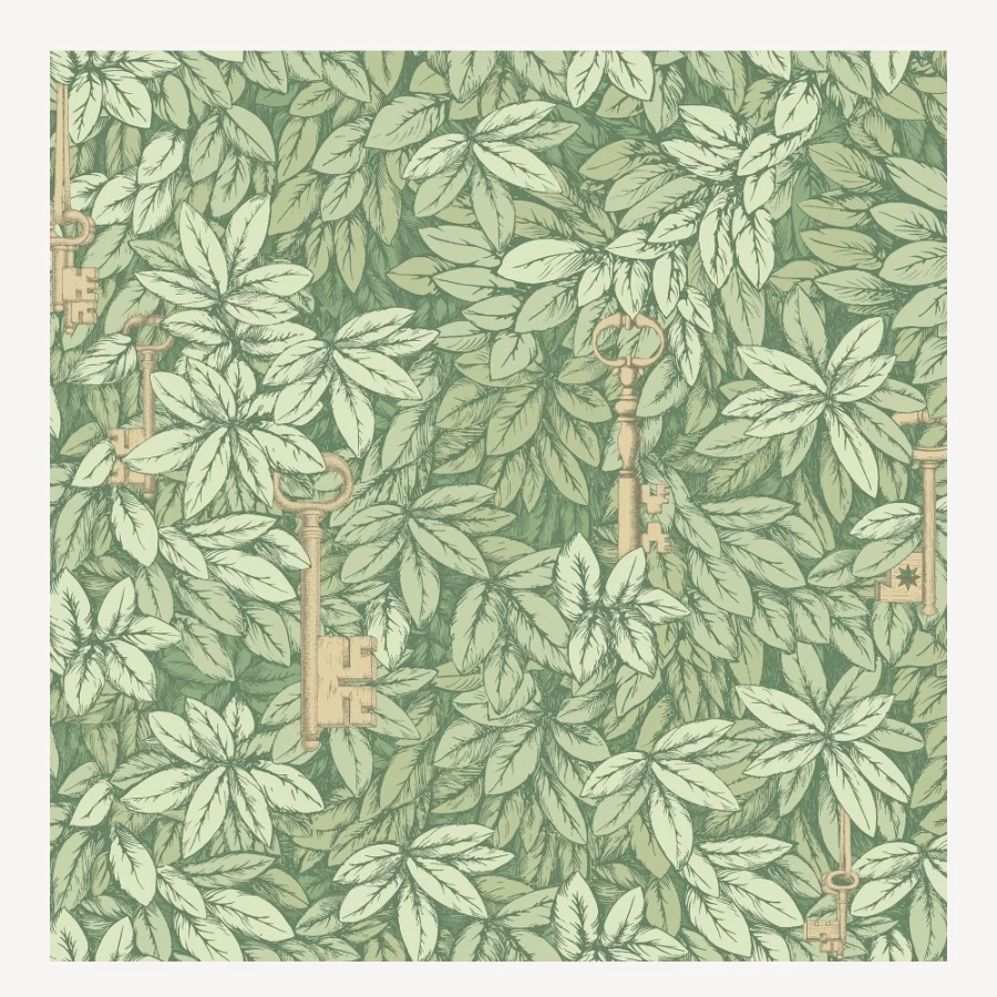 Fornasetti Olive Chiavi Segrete Wallpaper - Premium Italian Designer Wall Covering