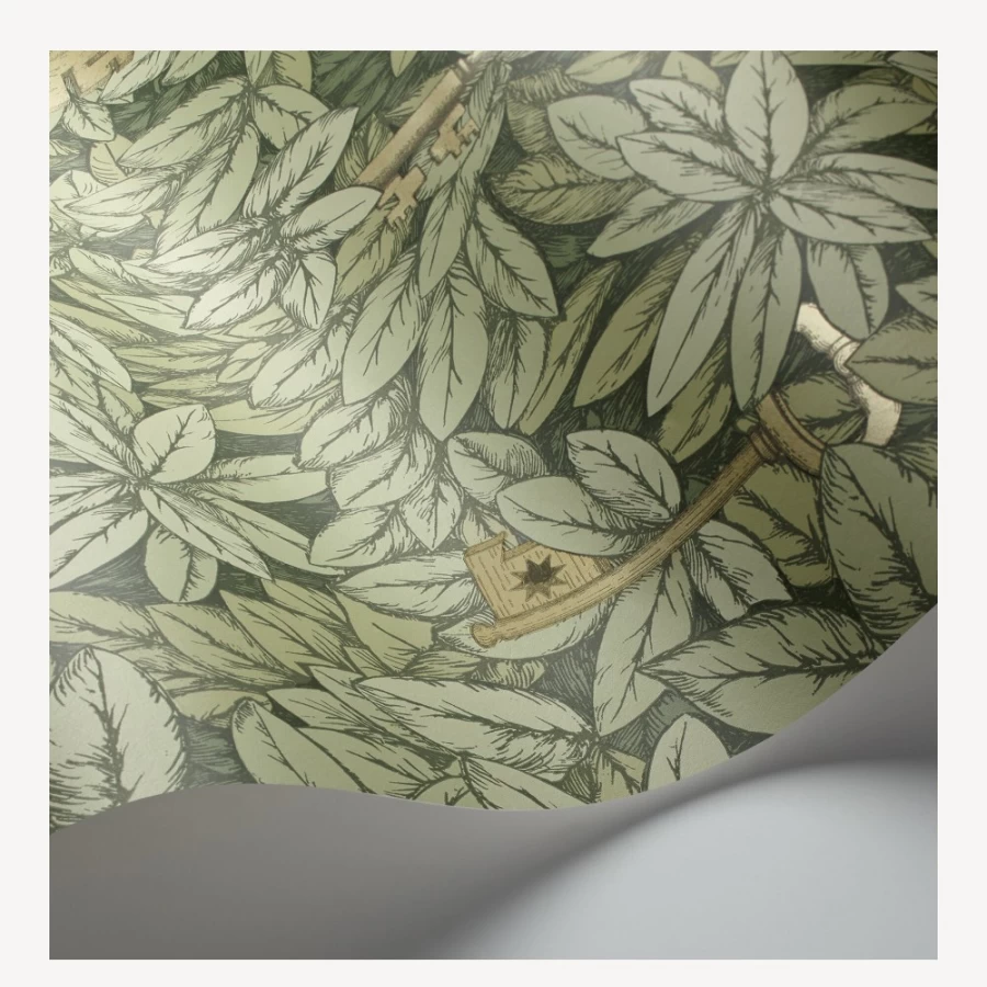Fornasetti Olive Chiavi Segrete Wallpaper - Premium Italian Designer Wall Covering