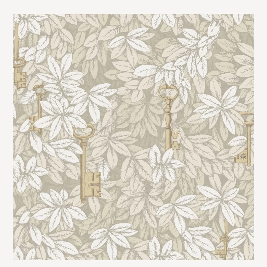 Fornasetti Stone Gold Wallpaper Chiavi Segrete Design Luxury Home Decor