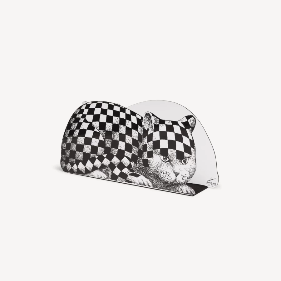 Fornasetti White and Black High-End Magazine Rack for Stylish Home Decor
