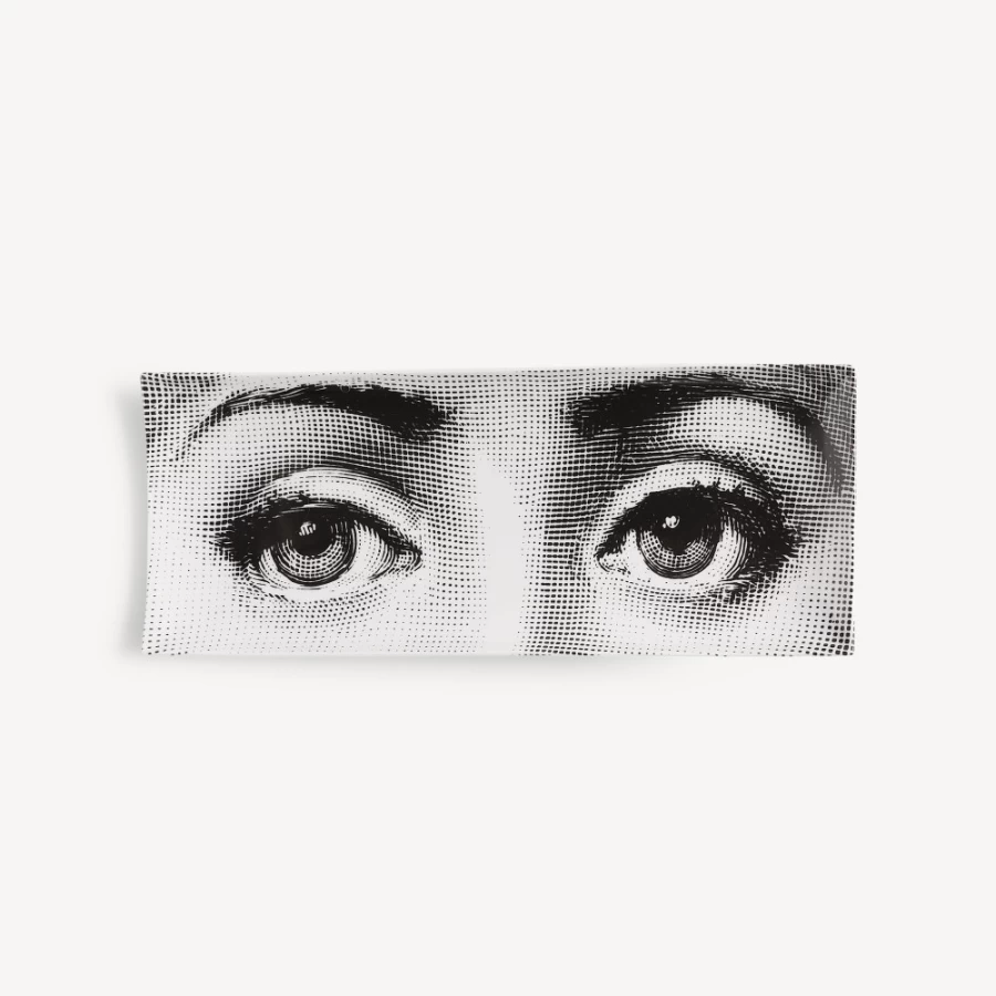 Fornasetti White and Black Tray Occhi Decorative Tray