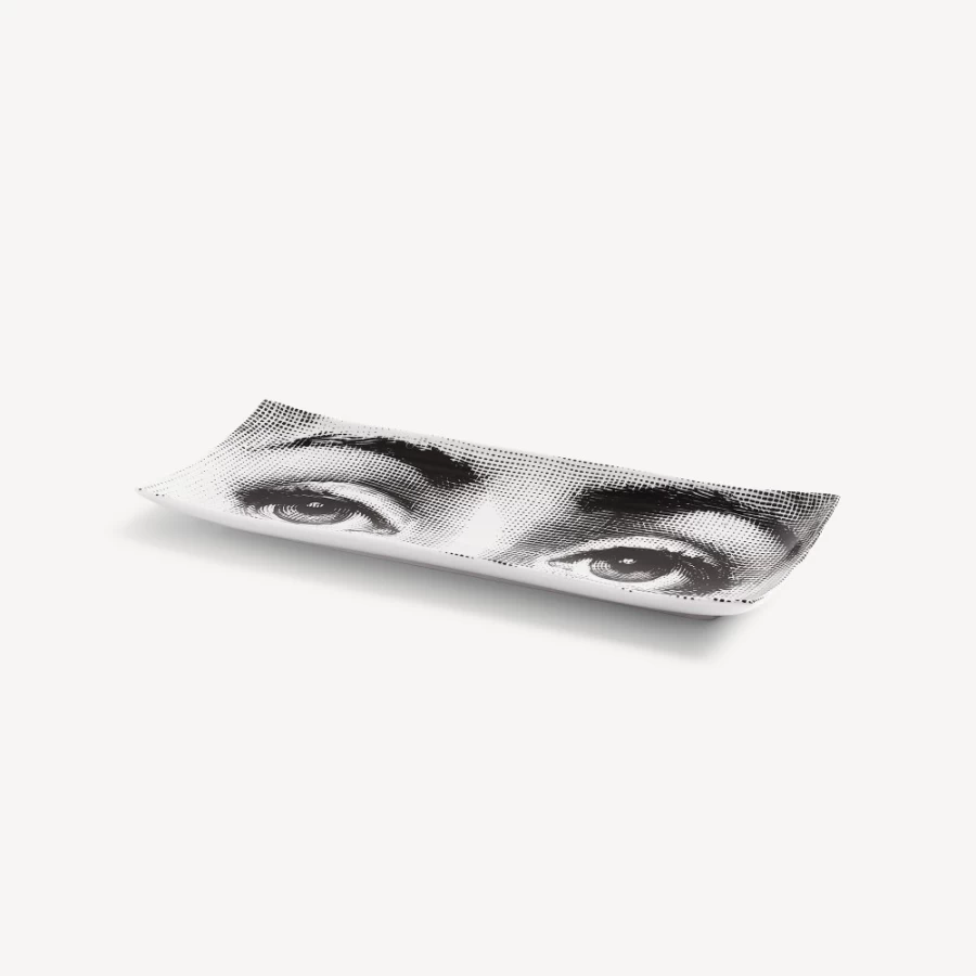 Fornasetti White and Black Tray Occhi Decorative Tray