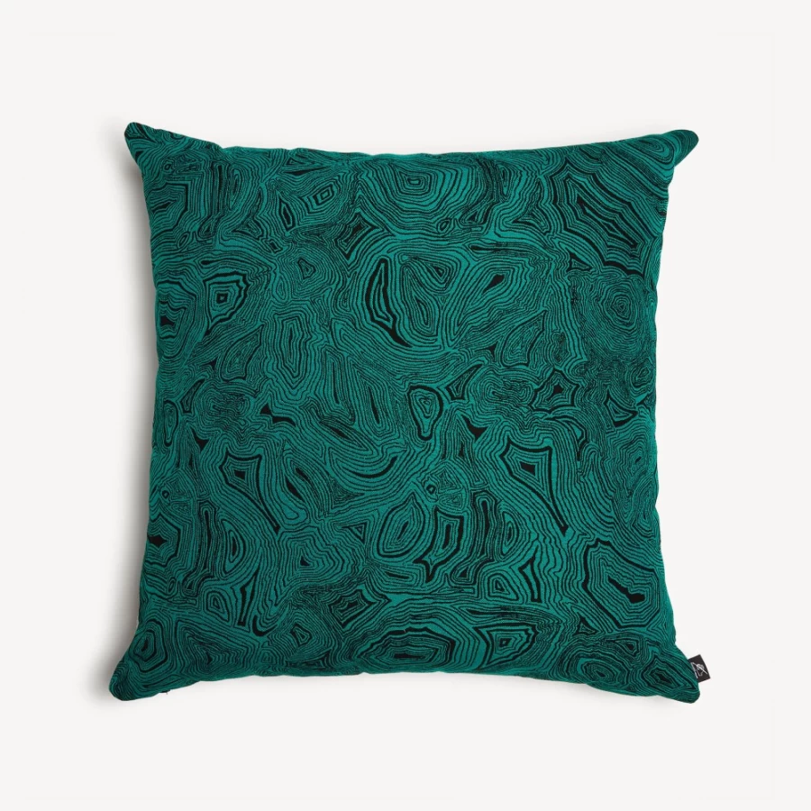 Fornasetti Malachite Green and Black Outdoor Cushion