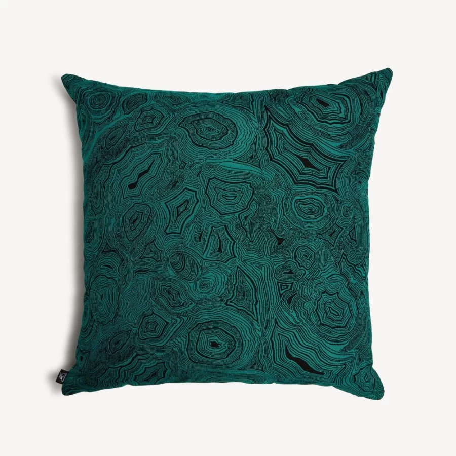 Fornasetti Malachite Green and Black Outdoor Cushion