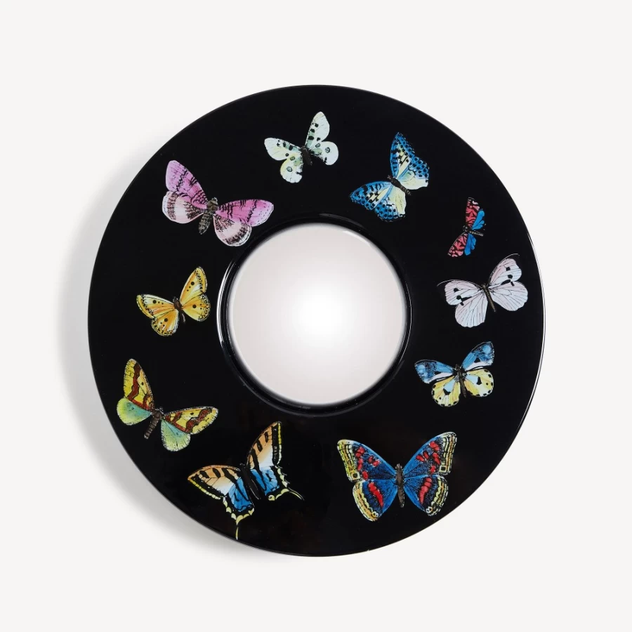 Fornasetti Multicolour Farfalle Frame with Convex Mirror - Decorative Wall Art