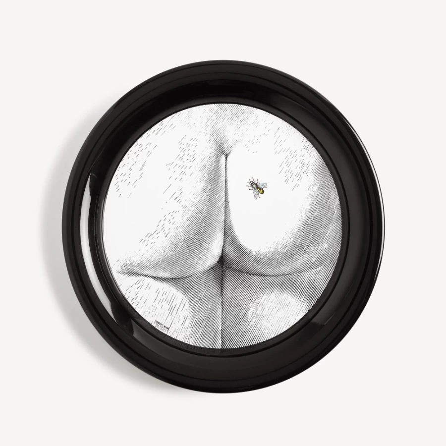 Fornasetti White and Black Bee on My Back Decorative Tray