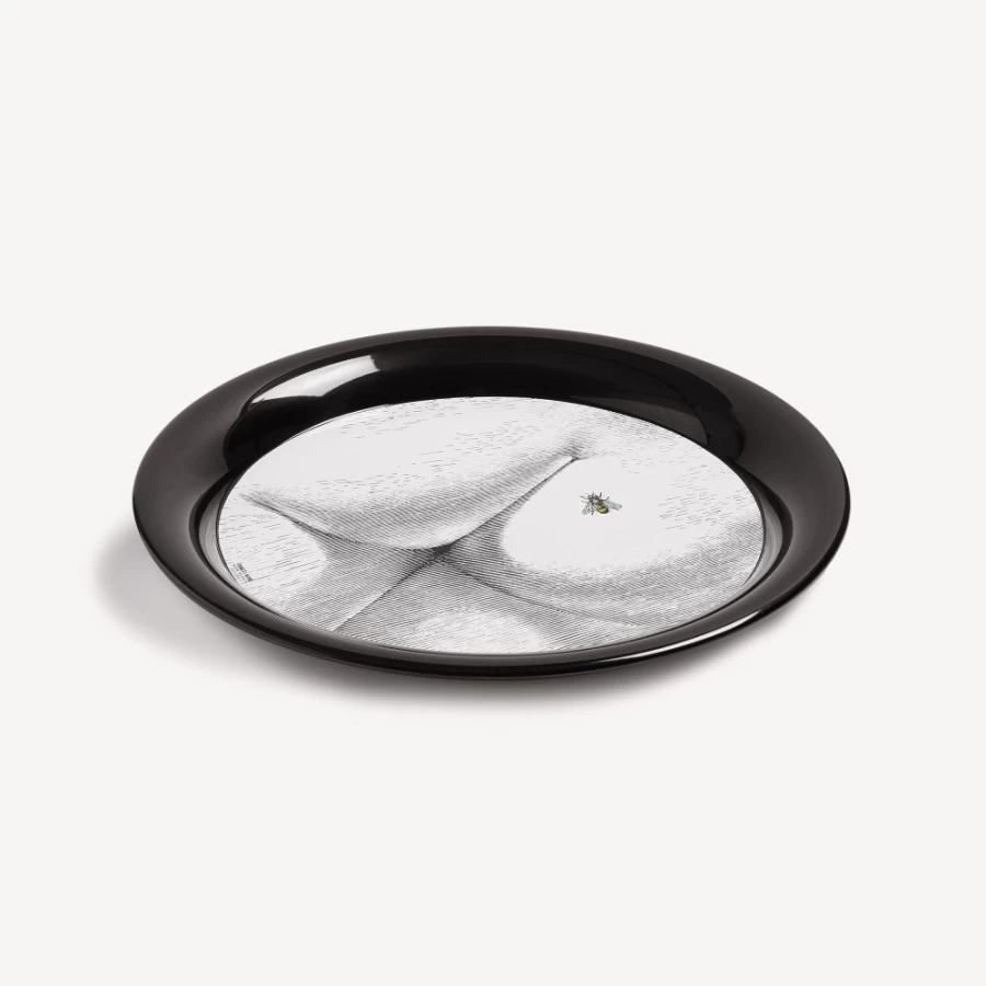 Fornasetti White and Black Bee on My Back Decorative Tray