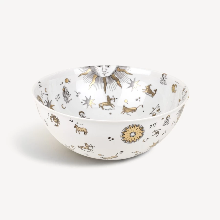 Fornasetti Centrepiece Astronomici Decorative Tray in White, Black, and Gold