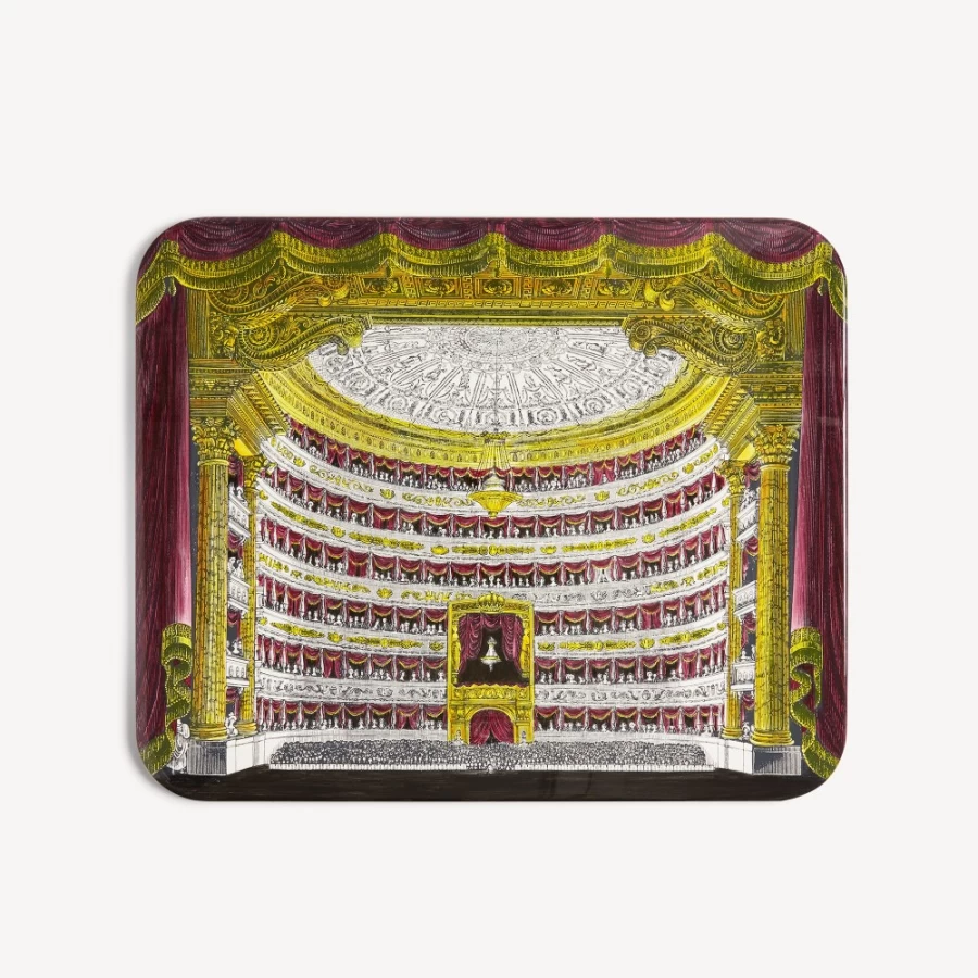 Fornasetti Multicolour Tray Teatro Scala Interno Decorative Collectible
