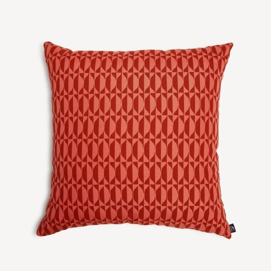 Fornasetti Pink and Mattone Outdoor Cushion Losanghe - Luxury Garden Decor