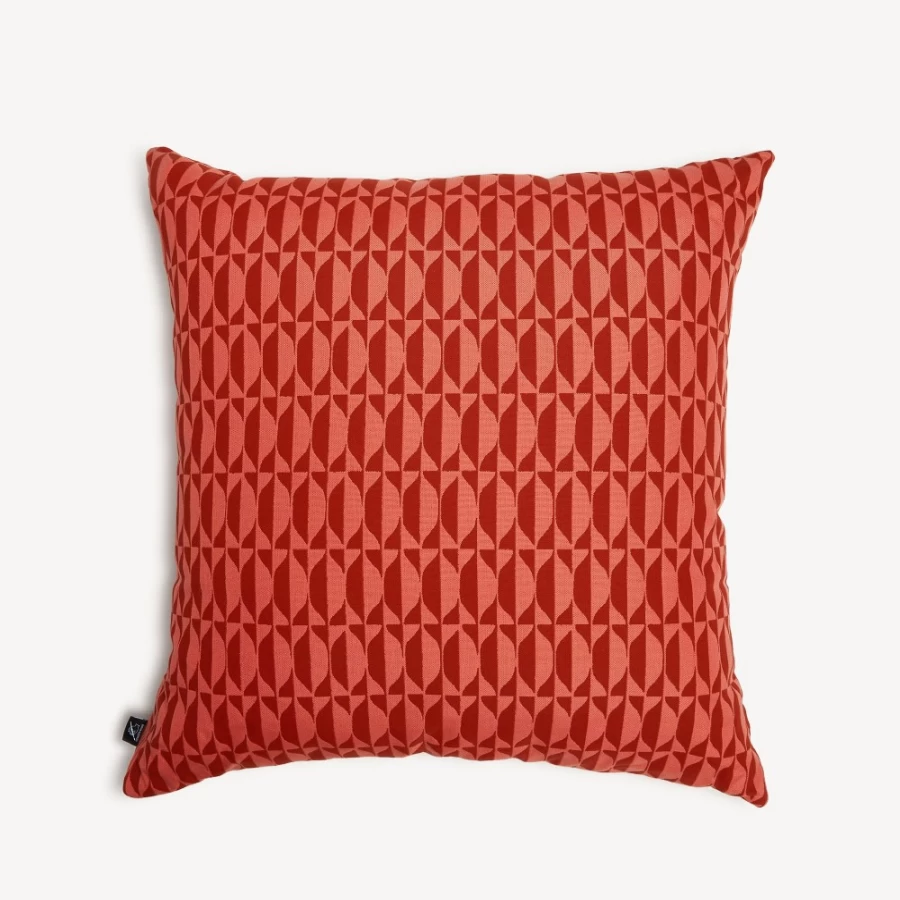 Fornasetti Pink and Mattone Outdoor Cushion Losanghe - Luxury Garden Decor