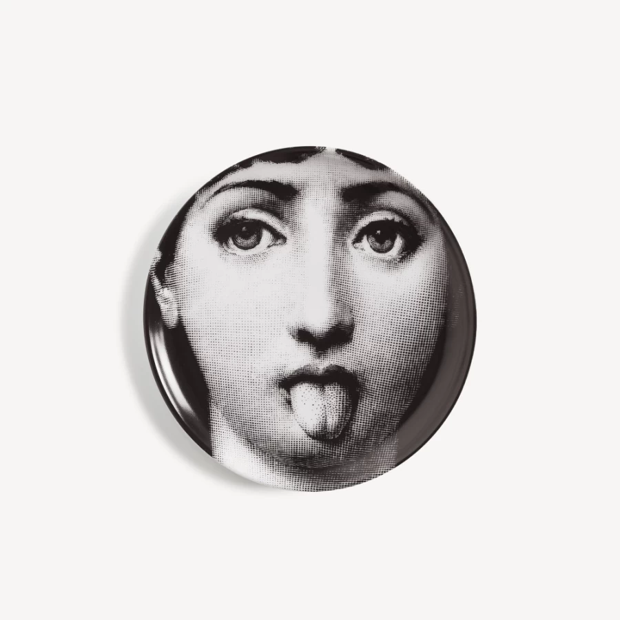 Fornasetti Coaster Tema E Variazioni N.82 - White and Black Ceramic Decorative Tray