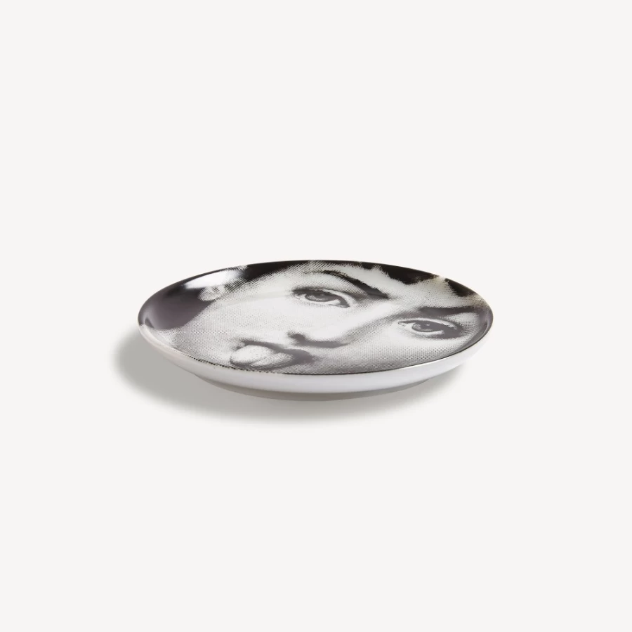 Fornasetti Coaster Tema E Variazioni N.82 - White and Black Ceramic Decorative Tray