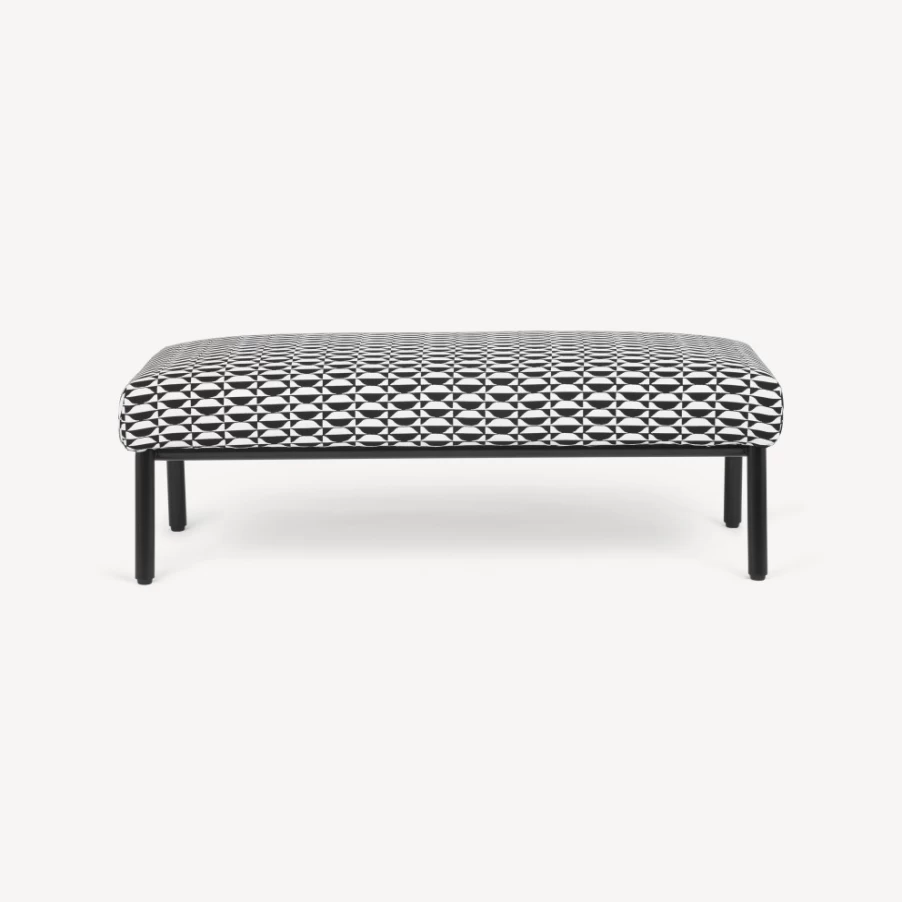 Fornasetti White and Black Outdoor Bench Losanghe - Modern Garden Seating