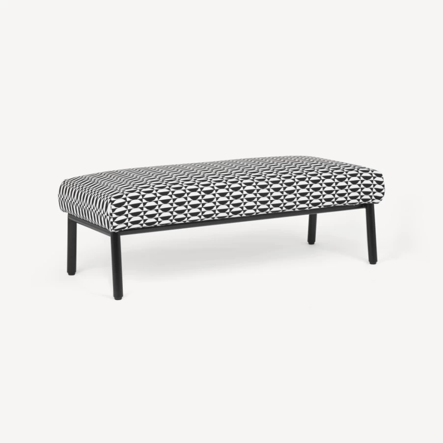 Fornasetti White and Black Outdoor Bench Losanghe - Modern Garden Seating