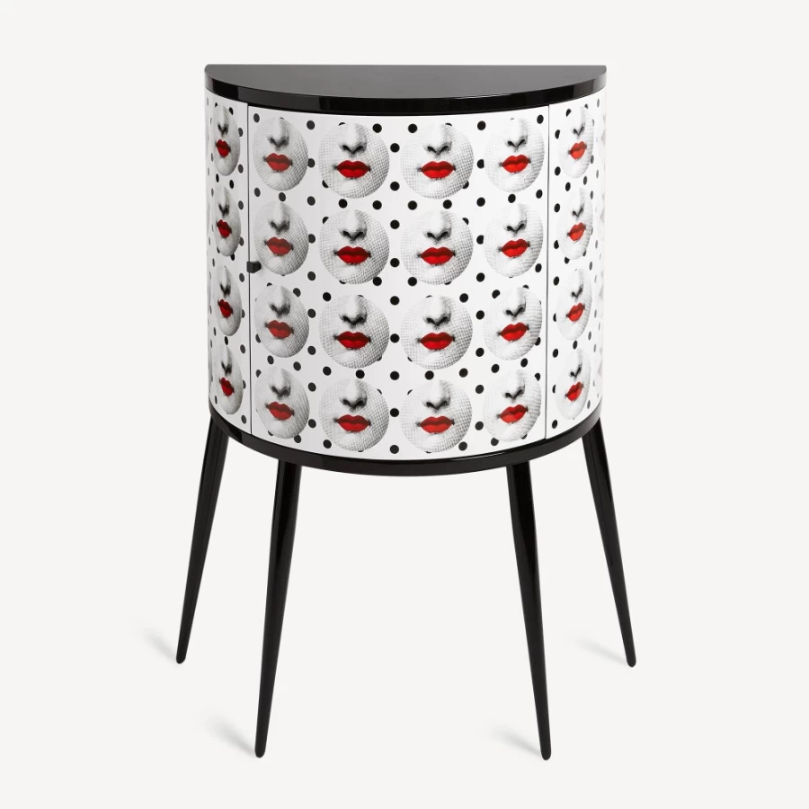 Fornasetti Console Table in White, Black, and Red - Modern Designer Furniture
