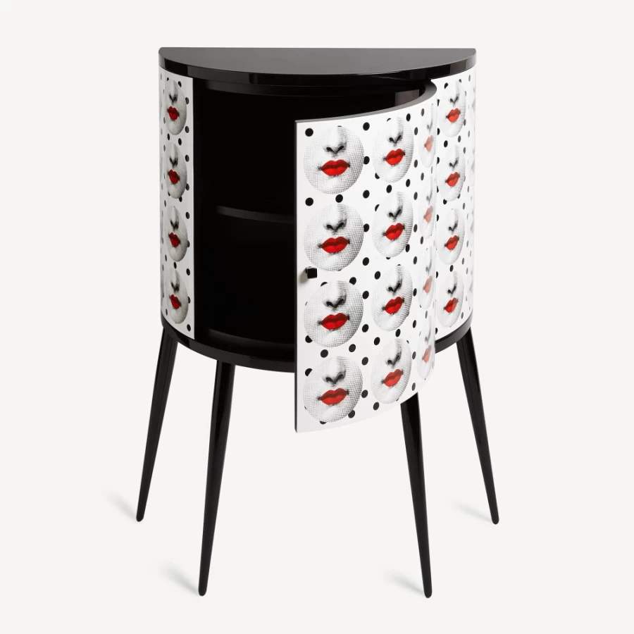 Fornasetti Console Table in White, Black, and Red - Modern Designer Furniture