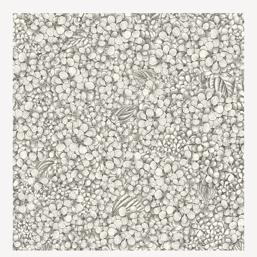 Fornasetti Black & White Ortensia Wallpaper - Premium Designer Wall Covering