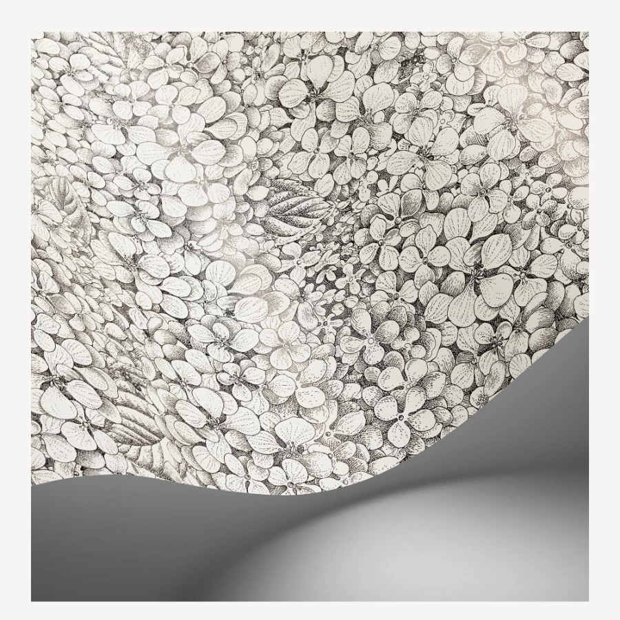 Fornasetti Black & White Ortensia Wallpaper - Premium Designer Wall Covering