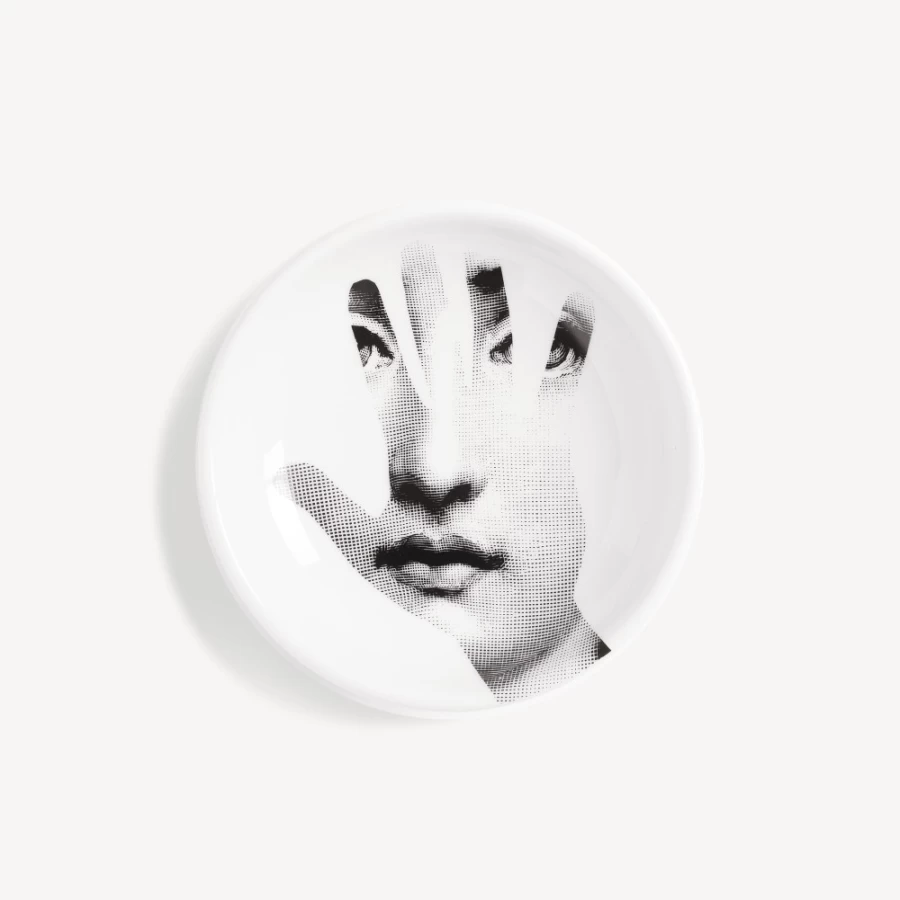 Fornasetti White and Black Ashtray Tema E Variazioni N.15 - Decorative Collectible Design Piece