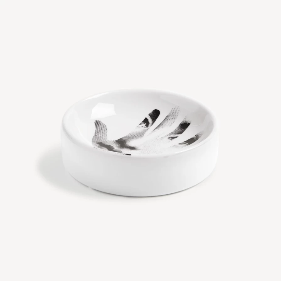 Fornasetti White and Black Ashtray Tema E Variazioni N.15 - Decorative Collectible Design Piece