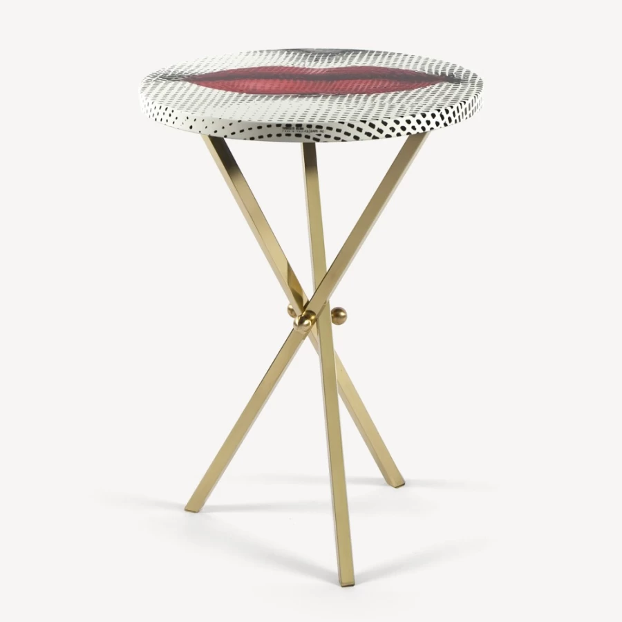 Fornasetti Bocca Coffee Table in White, Black, and Red - Modern Designer Side Table
