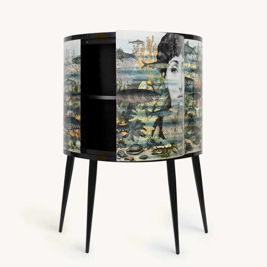 Fornasetti Console Sirena Multicolour Designer Table - Luxury Italian Home Decor