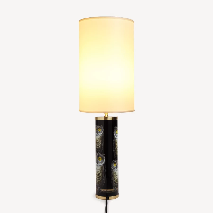 Fornasetti White Cylindrical Lampshade - Elegant Designer Lighting