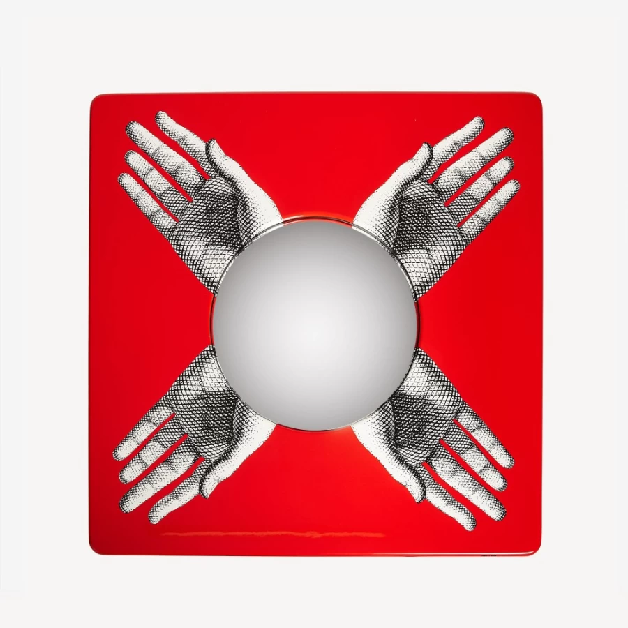 Fornasetti Magic Table in White, Black & Red - Surrealist Home Decor