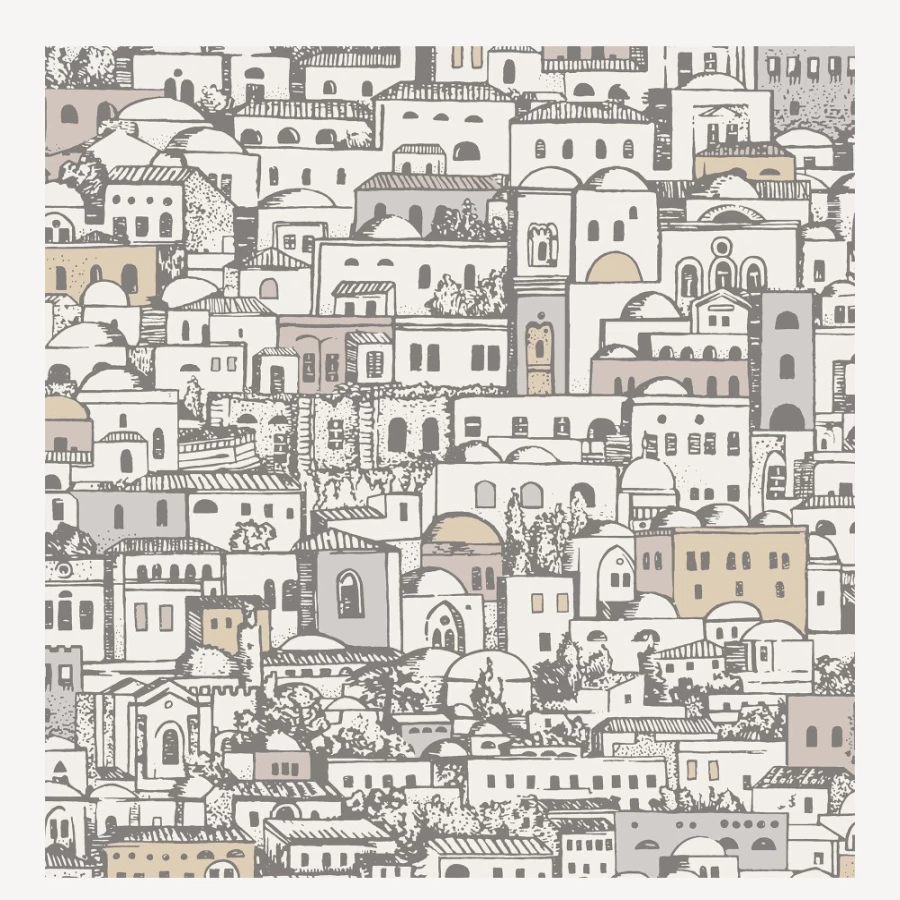 Fornasetti Mediterranea Wallpaper in Parchment and Silver - Luxury Designer Wall Covering