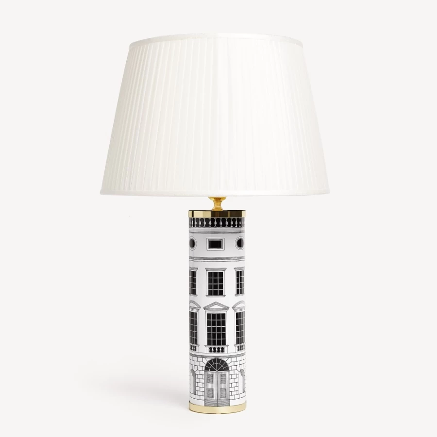 Fornasetti White Conical Pleated Lampshade - Elegant Designer Lighting