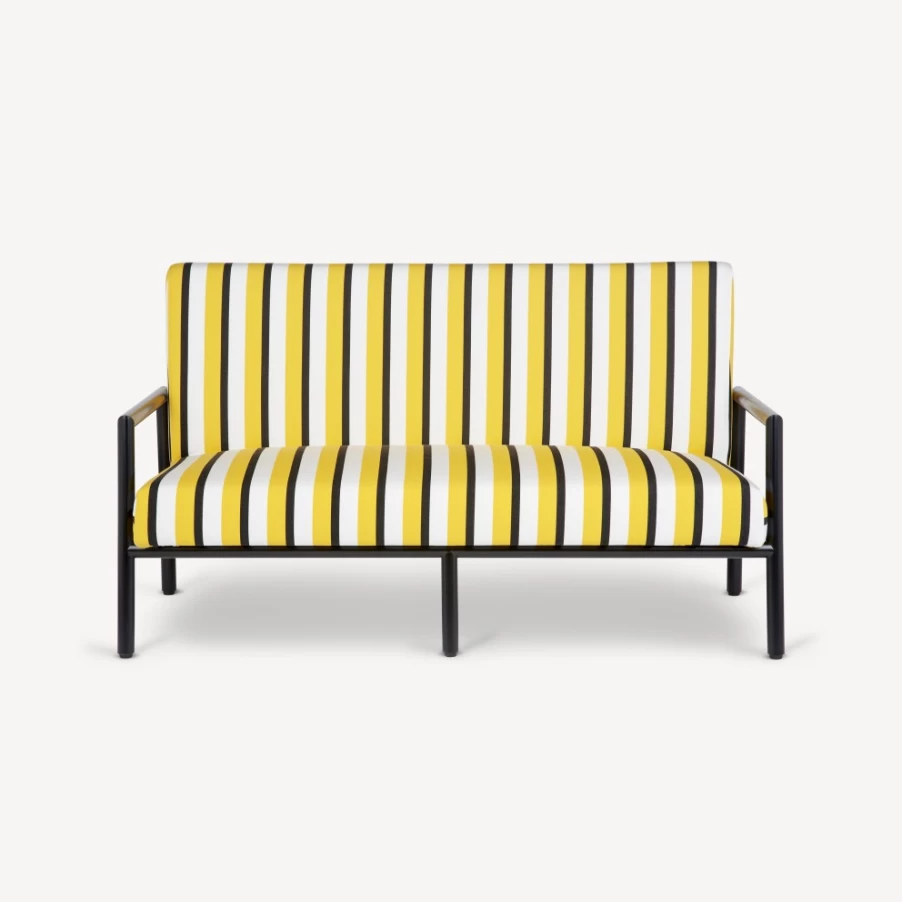 Fornasetti Outdoor Sofa Rigato in Yellow, White & Black - Premium Garden Lounge Furniture